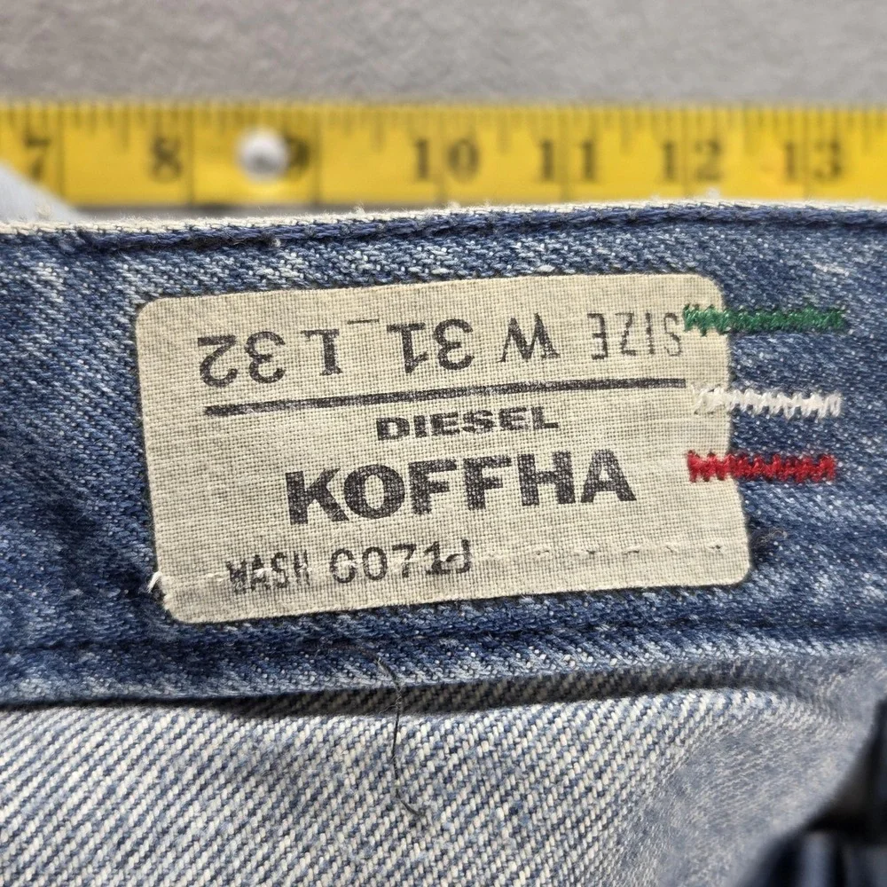 Diesel Jeans Mens 31x32 Blue Koffha Regular Bootcut Made Italy Button Fly 0071J
